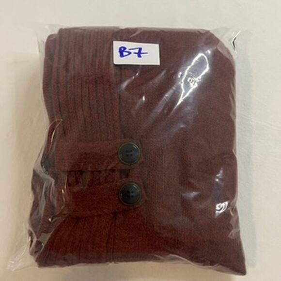 Fortune + Ivy Raiden Tab Open Front Cardigan Sweater Size Medium Maroon Academia - Picture 12 of 12